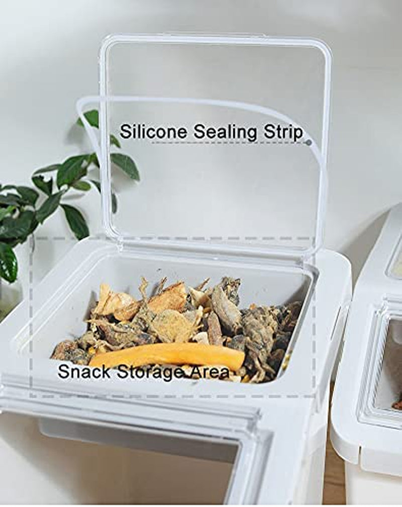 Food Storage Container 20Lb, Large Airtight Pet Food Containers, Dog Food Bin with Scoop, Measuring Cup for Storage Pet Dog Cat Food Supplies - Grey