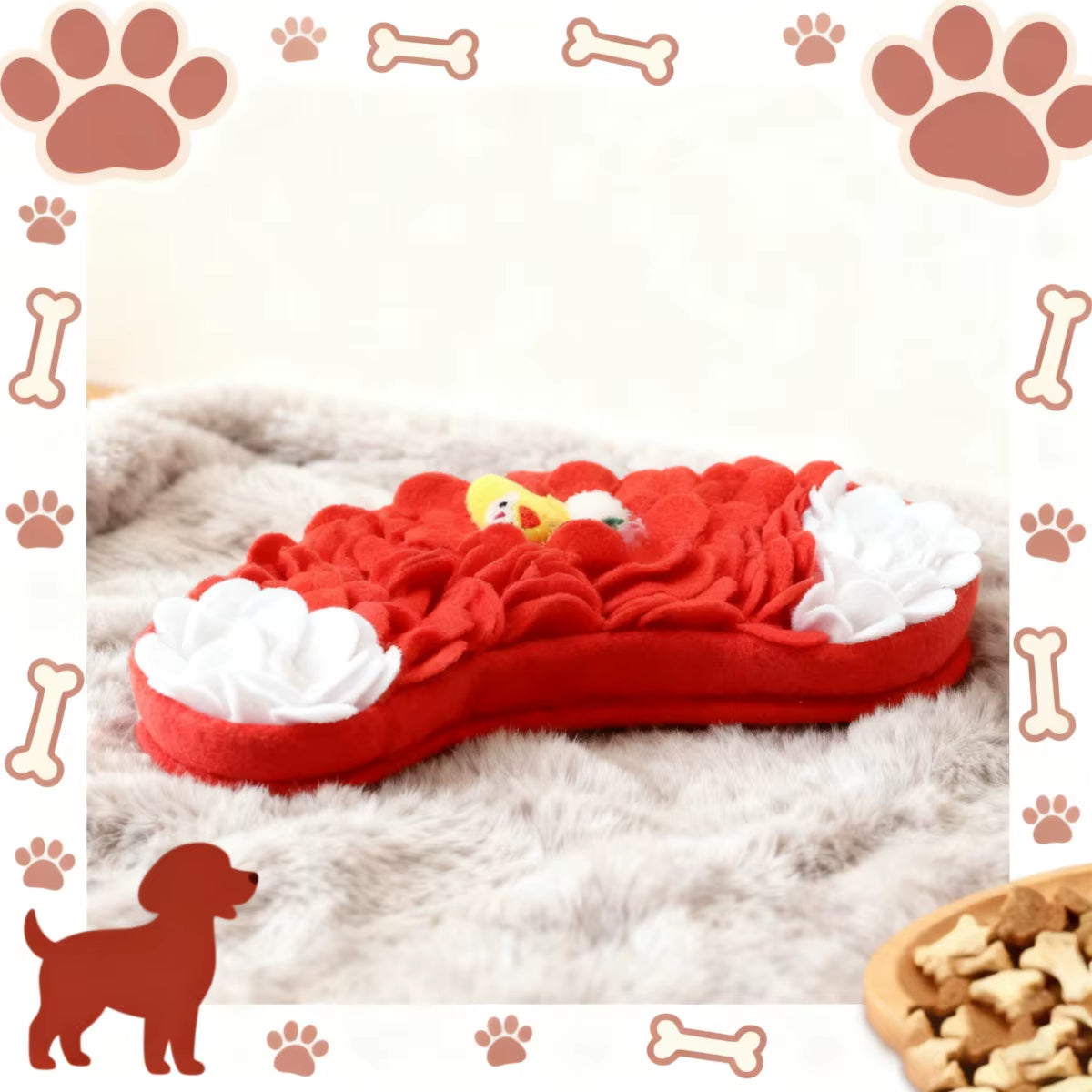 The New Christmas Product Dog Sniffing Pad Is Soft and Comfortable, Which Helps Exercise the Dog'S Foraging Ability. Red Christm