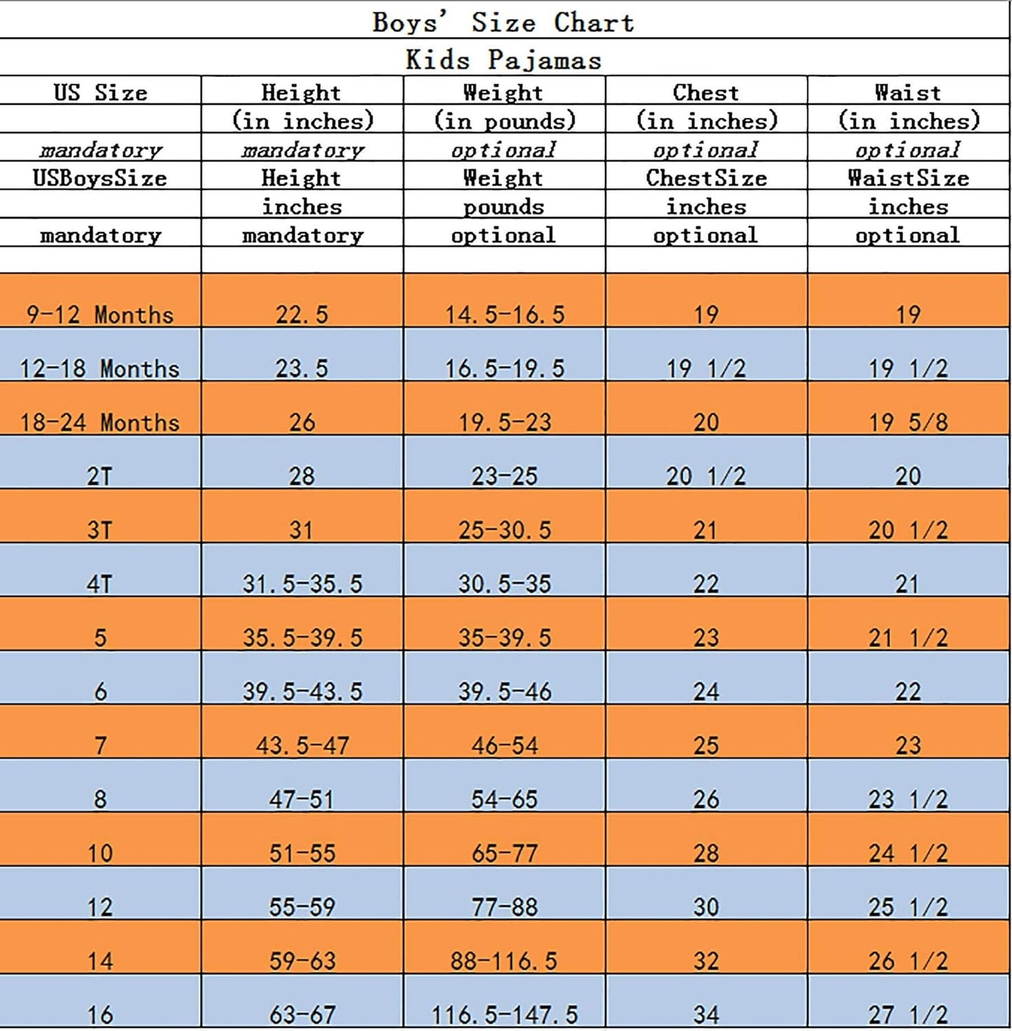 Little Boys Girls Child Pajamas Sets 100% Cotton Toddler Pjs