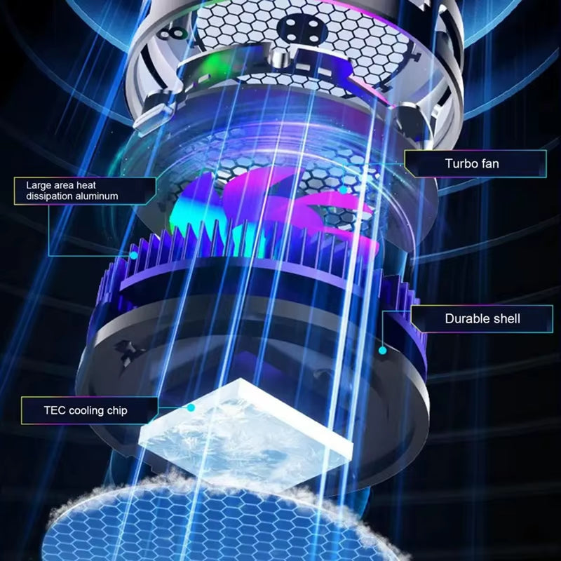 15W Extreme Cooling Phone Cooler with Ice Generation, Semiconductor Phone Cooler, Magnetic & Clip-On for Iphone/Xiaomi/Vivo/Oppo