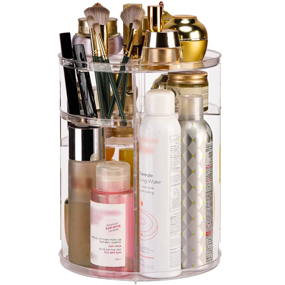 Cosmetics Rotating Storage Box Transparent Multifunctional Desktop Lipstick Skincare Product Sorting Shelf Cosmetic Storage Disp