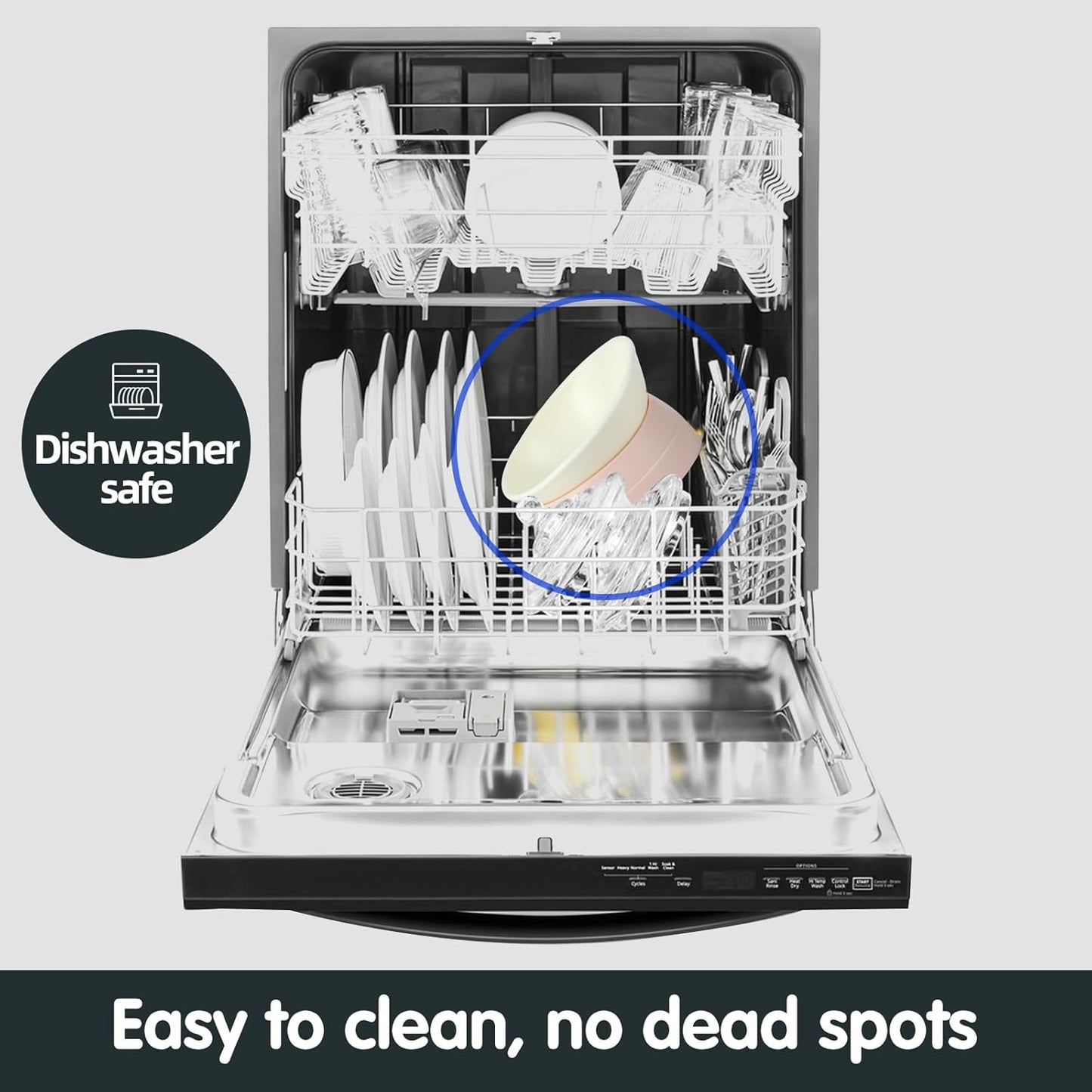 Bulldog Bowl Anti-Slip Dog Cat Dish Detachable Rubber Dog Bowl Pet Sterile Tilted Pet Feeder Slope Base (Lightpink, 2 Cup (Small/Medium Dog))