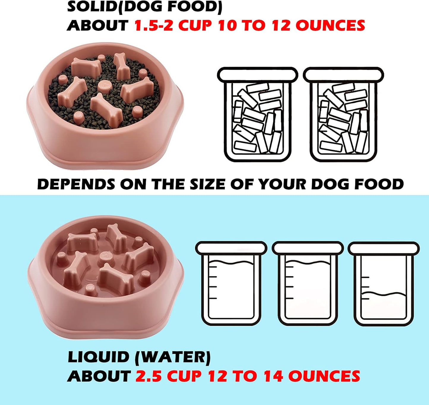 Slow Feeder Dog Bowl anti Gulping Healthy Eating Interactive Bloat Stop Fun Alternative Non Slip Dog Slow Food Feeding Pet Bowl Slow Eating Healthy Design for Small Medium Size Dogs