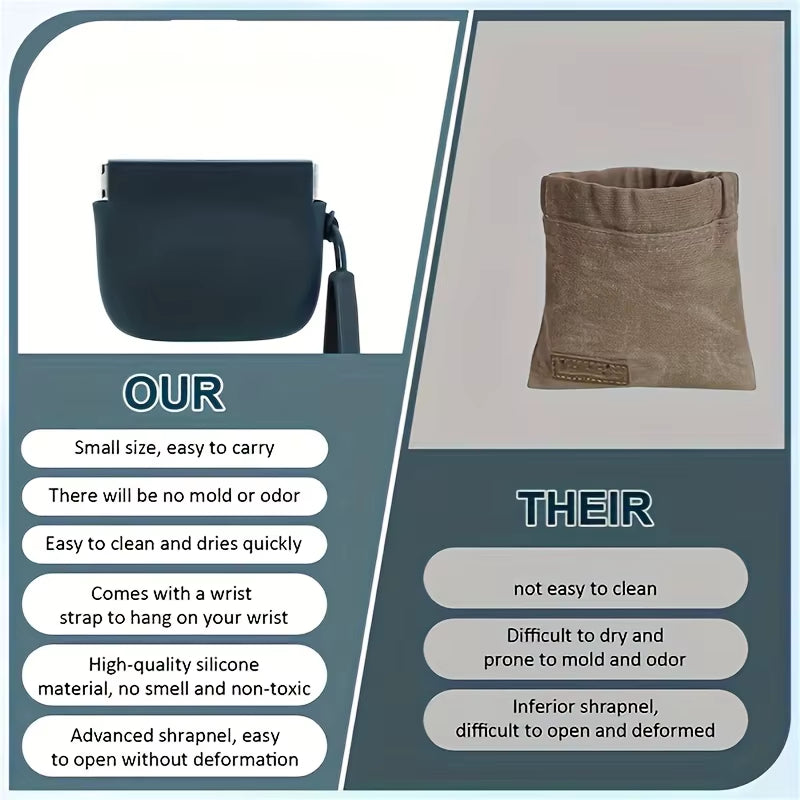 1Pc Portable Silicone Dog Treat Bag Pet Dog Train Food Snacks Pockets Bag Walking Dog Training Food Storage Product Supply