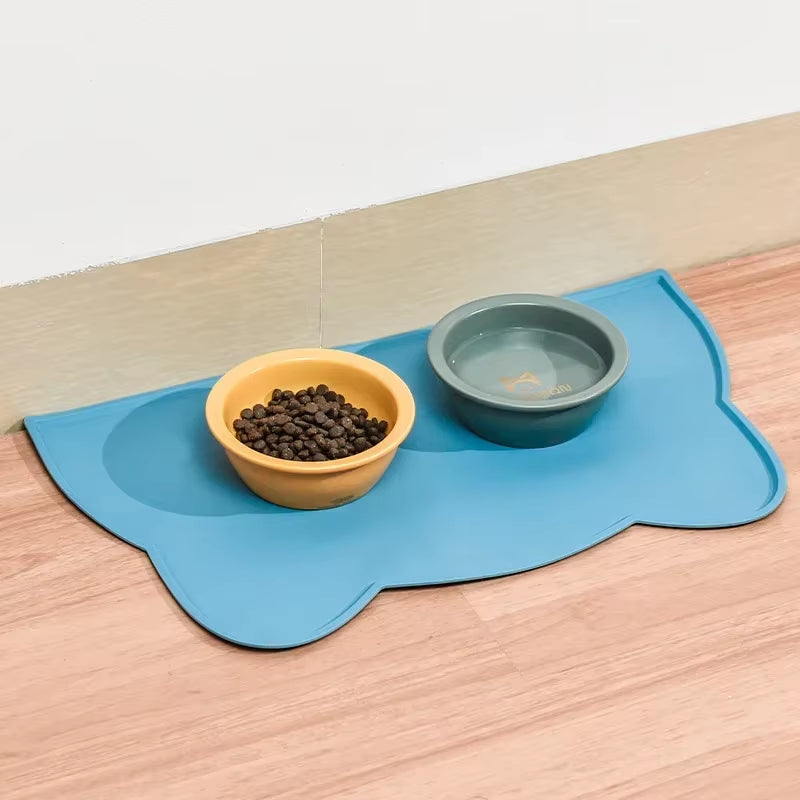 Food Grade Silicone Cat Mat Anti-Dirty Easy to Clean Cats and Dog Bowl Mats Waterproof and Leak-Proof Anti-Slip Pad Pet Product