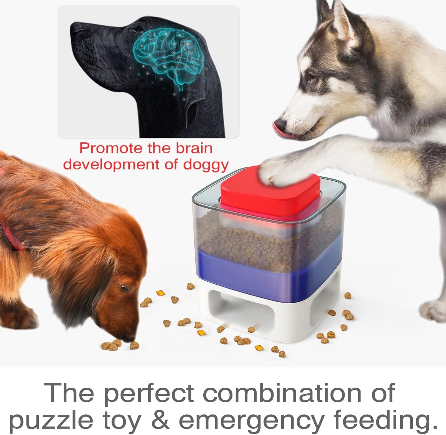 Dog Puzzle Toy Dogs Brain Stimulation Mentally Stimulating Toys Puppy Treat Food Dispenser Level-2 Interactive Game for Small/Medium/Large Training Chewer Birthday Gift