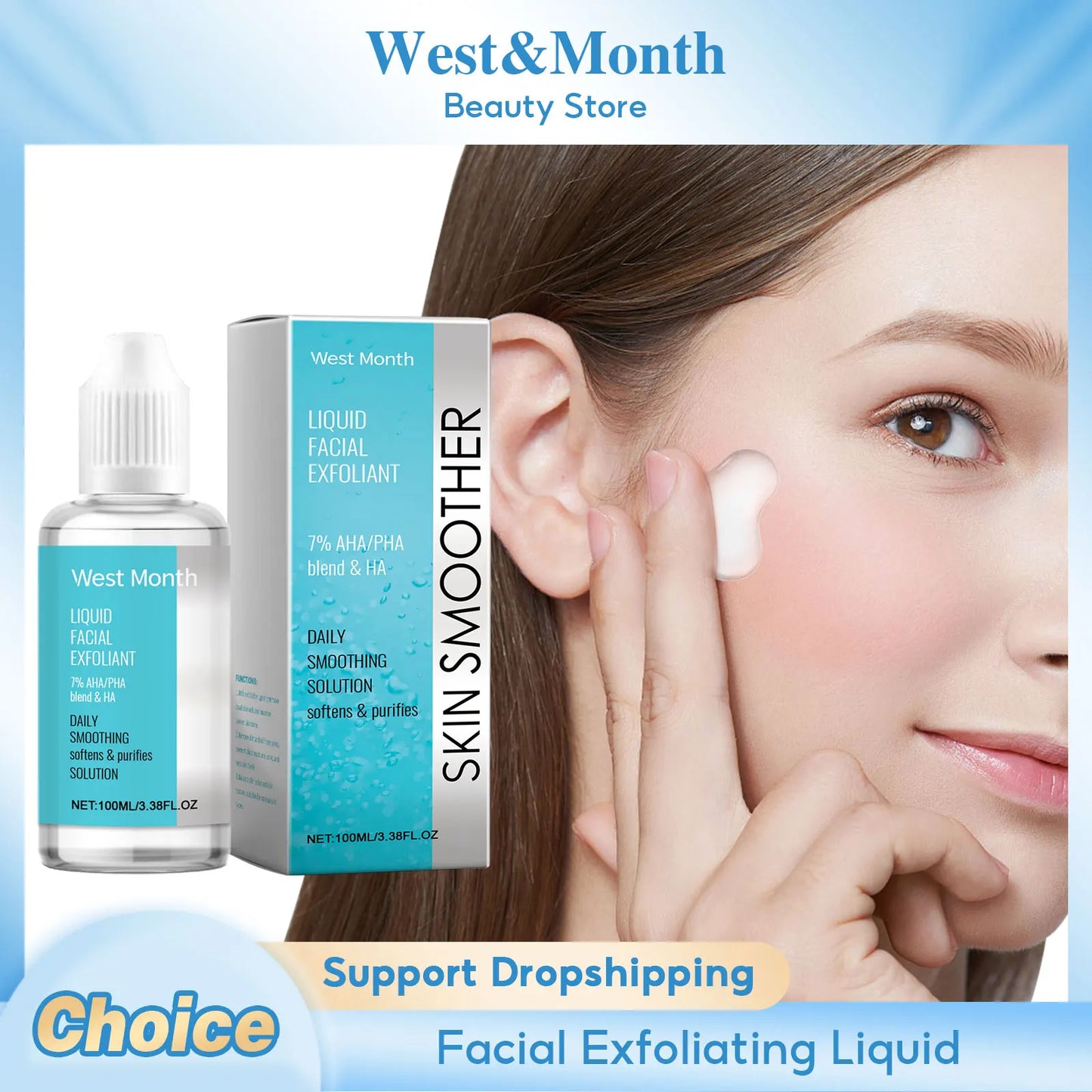 Exfoliating Face Serum Liquid Blackhead Remover Pores Repairing Lighten Peeling Solution Nourish Smooth Glowing Skincare Product