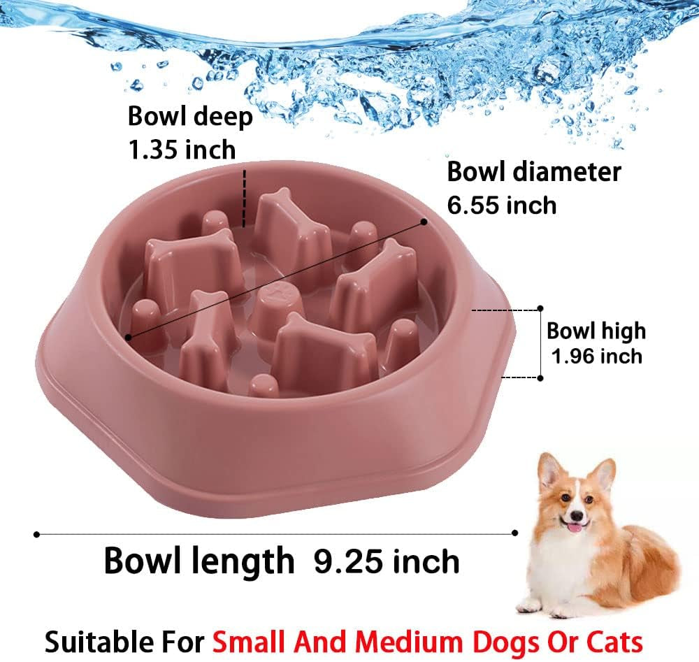 Slow Feeder Dog Bowl anti Gulping Healthy Eating Interactive Bloat Stop Fun Alternative Non Slip Dog Slow Food Feeding Pet Bowl Slow Eating Healthy Design for Small Medium Size Dogs