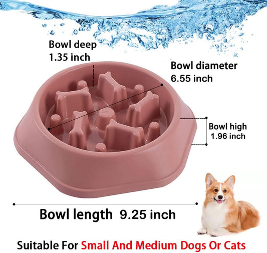 Slow Feeder Dog Bowl anti Gulping Healthy Eating Interactive Bloat Stop Fun Alternative Non Slip Dog Slow Food Feeding Pet Bowl Slow Eating Healthy Design for Small Medium Size Dogs