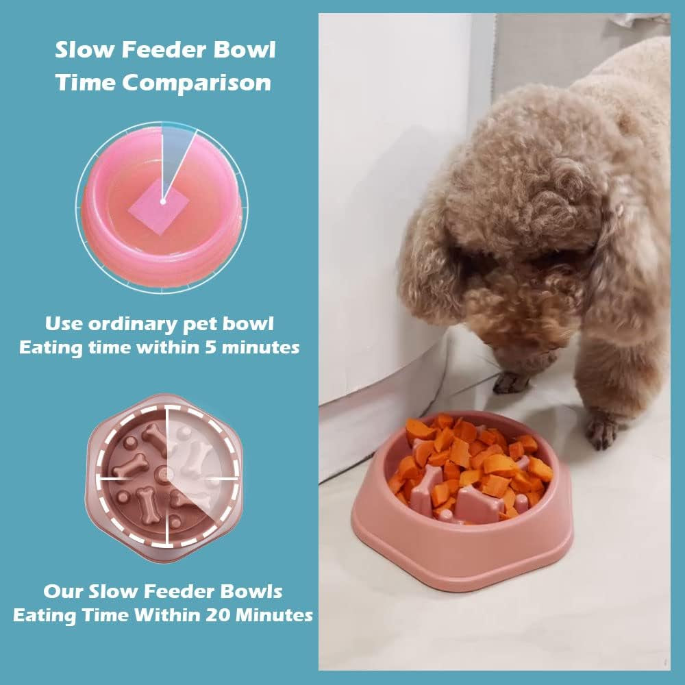 Slow Feeder Dog Bowl anti Gulping Healthy Eating Interactive Bloat Stop Fun Alternative Non Slip Dog Slow Food Feeding Pet Bowl Slow Eating Healthy Design for Small Medium Size Dogs