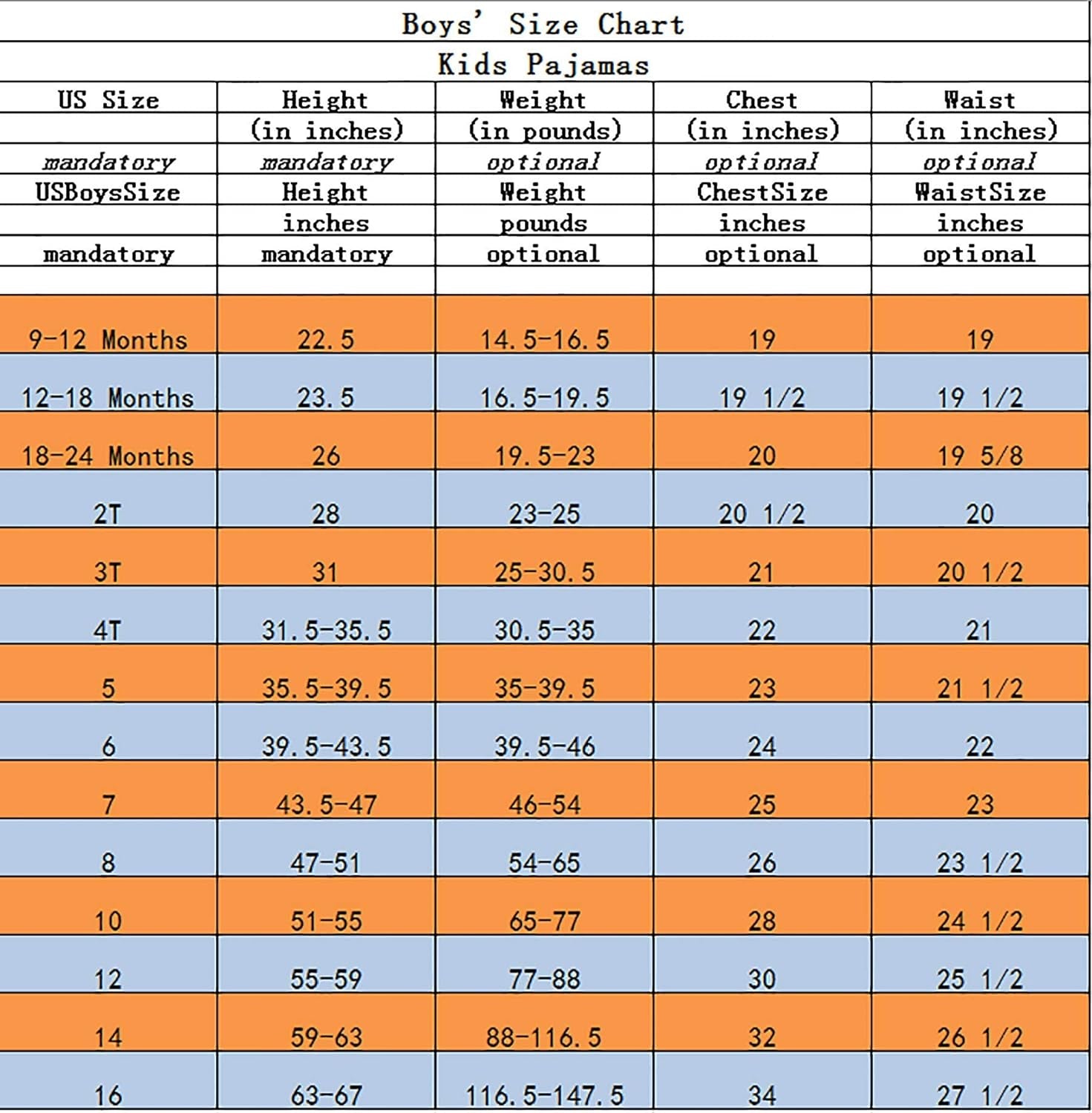 Little Boys Girls Child Pajamas Sets 100% Cotton Toddler Pjs