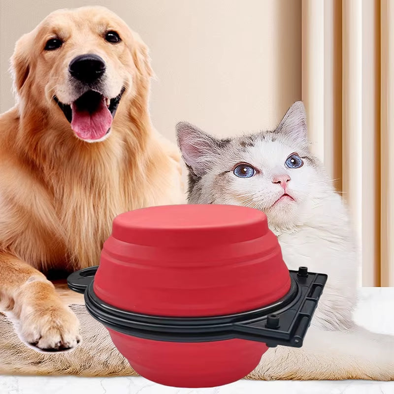 2 in 1 Collapsible Dog Travel Bowl Double Bowls Folding Food Water Bowl Portable Hangable Dog Feeder for Outdoor Dog Product
