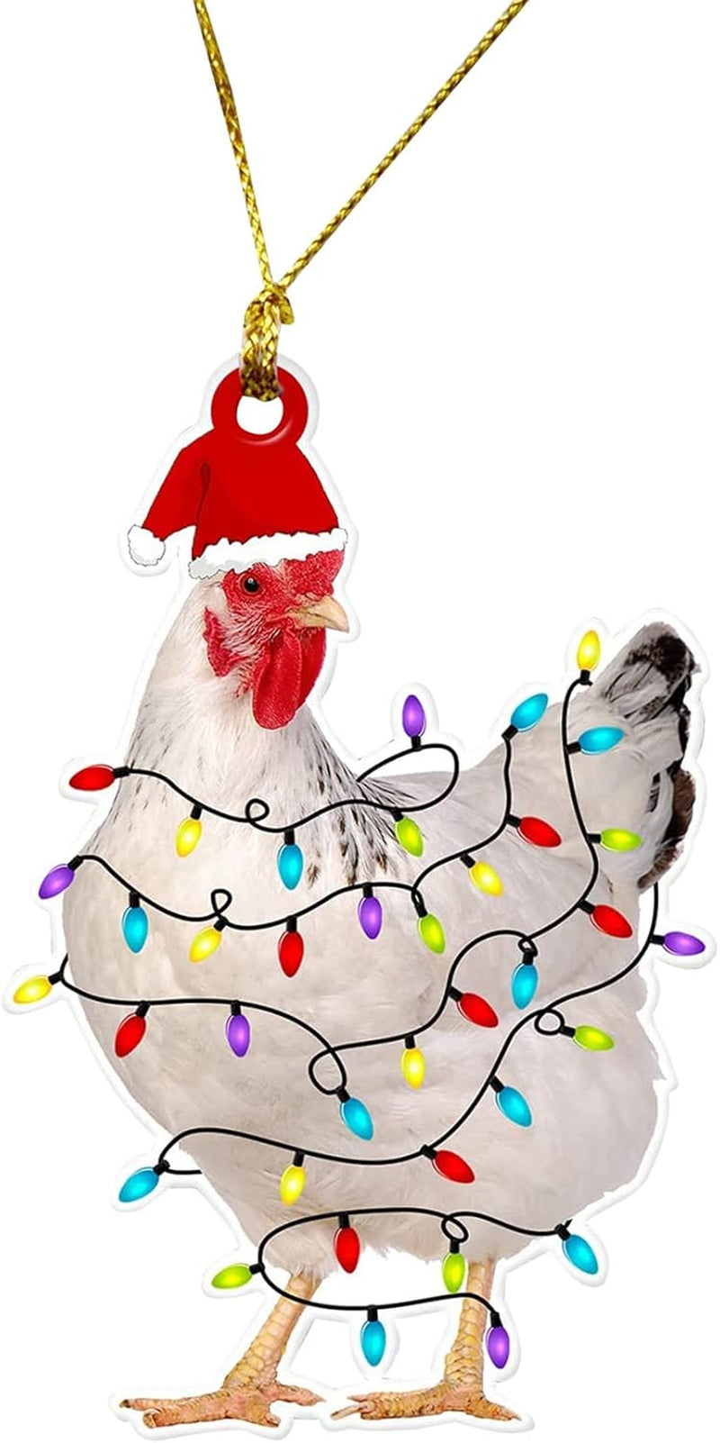 Christmas Tree Ornaments Pendant Christmas Scarf Chicken Hanging Ornaments Holiday Hanging Decorations Home Decor (T-Ornament11)