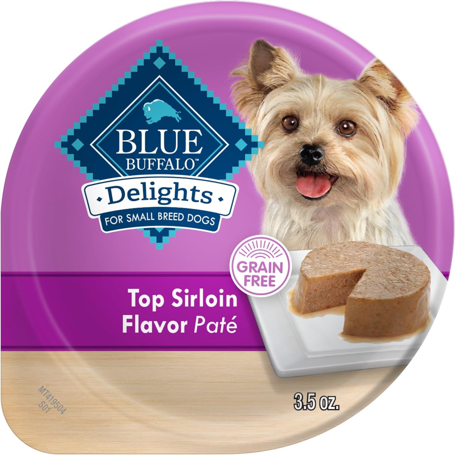 Delights Natural Adult Small Breed Wet Dog Food Cups, Pate Style, Top Sirloin Flavor in Savory Juice 3.5-Oz (Pack of 12)