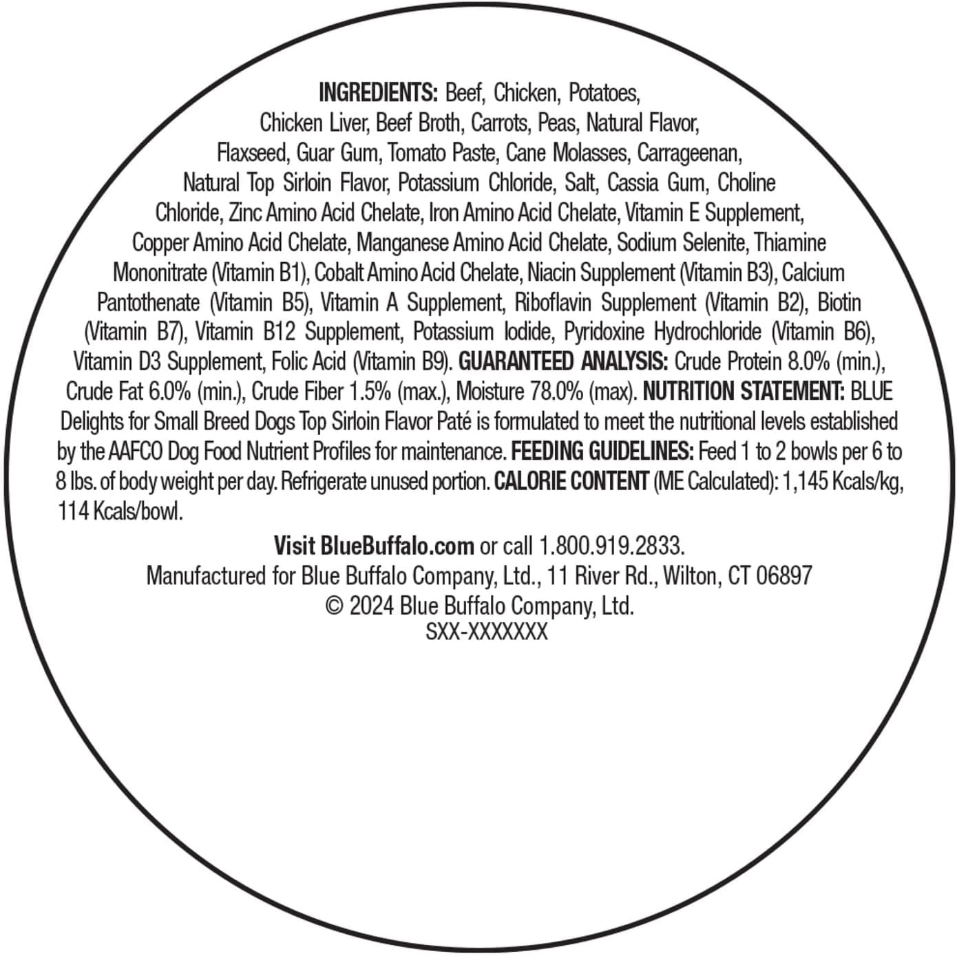 Delights Natural Adult Small Breed Wet Dog Food Cups, Pate Style, Top Sirloin Flavor in Savory Juice 3.5-Oz (Pack of 12)