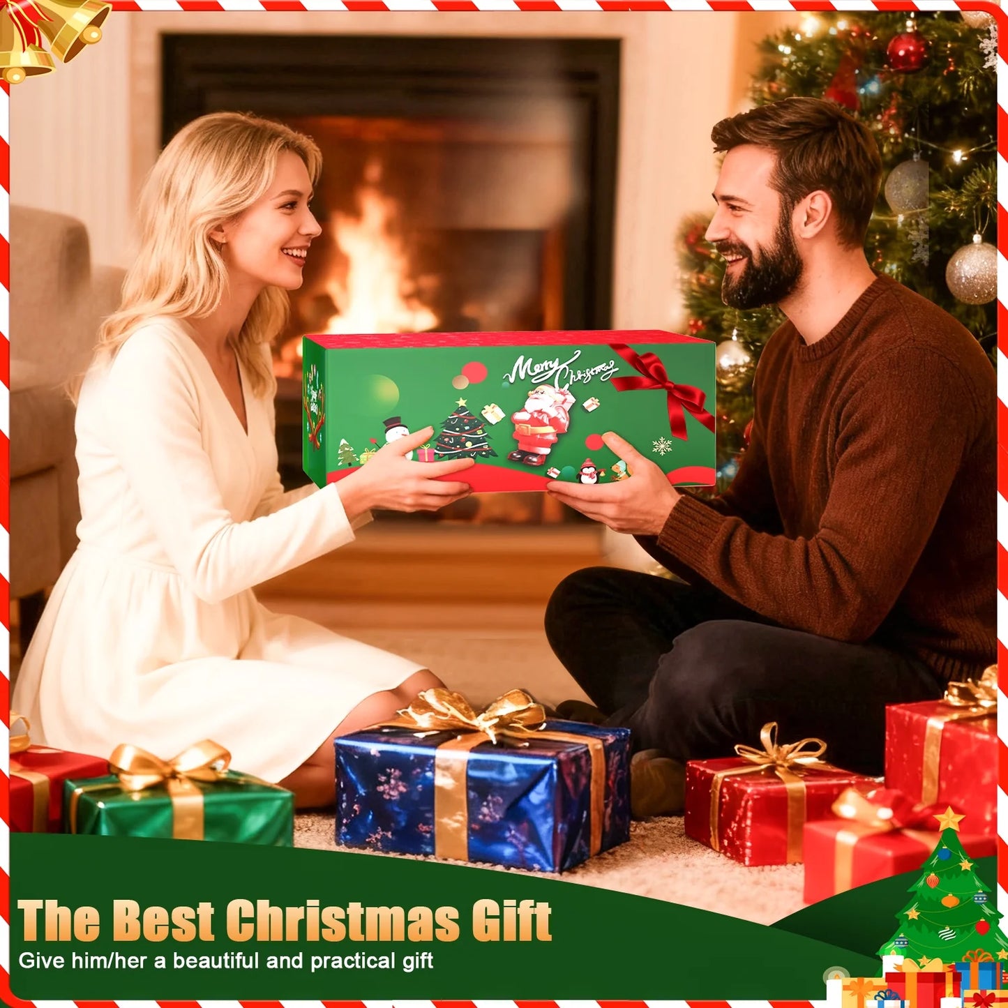 Cordless Vacuum Cleaner 46Kpa/500W/55Mins(Christmas Limited Edition), Self-Standing Lightweight Rechargeable Stick Vacuum Cleaners for Home, for Family & Pet Owners