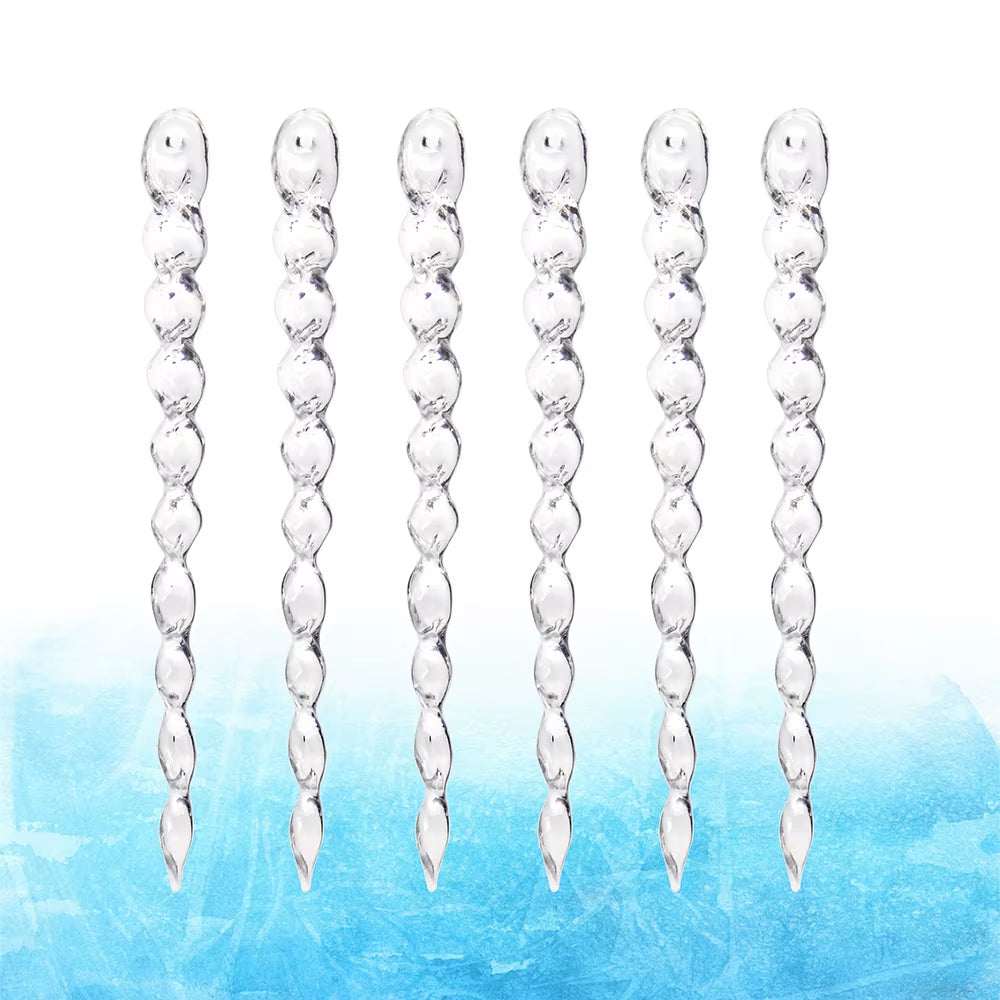 12PCS Christmas Simulation Ice Xmas Tree Pendant New Product Fake Icicle Winter Party Christmas New Year Decoration Navidad 13Cm