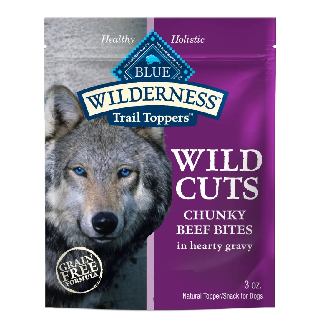 (12 Pack)  Wilderness Trail Toppers Wet Dog Food, Chunky Beef Bites in Hearty Gravy